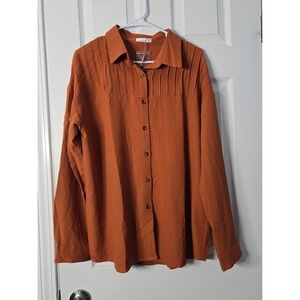 Hotouch Womans‎ New Long Sleeve Blouse Size Large Rust color